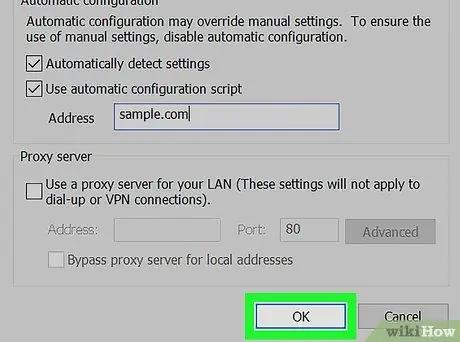 Canvieu la configuració del servidor intermediari Pas 7