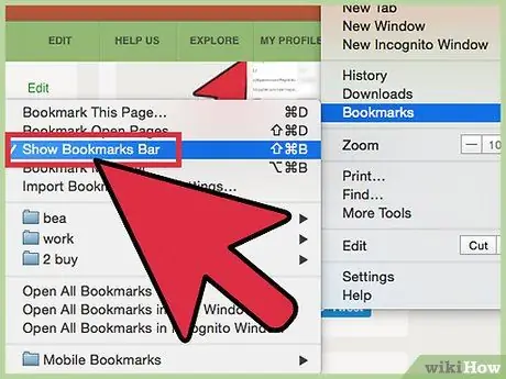 Display Bookmarks in Chrome Step 1