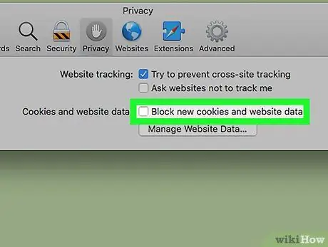 Abilita i cookie in Safari Passaggio 5