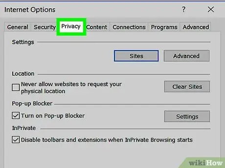 Turn On Pop up Blocker Step 2