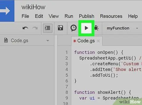 Voer een script uit op Google Spreadsheets Stap 7