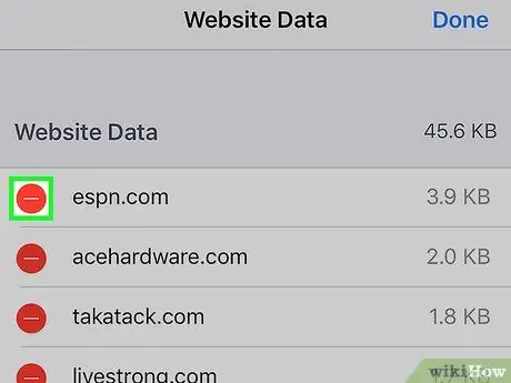 Eliminar datos del sitio web de Safari en iOS Paso 10