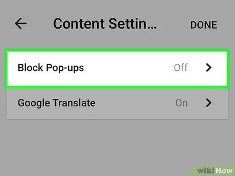 Chrome Adım 5'te Pop Up'ları Engelleyin