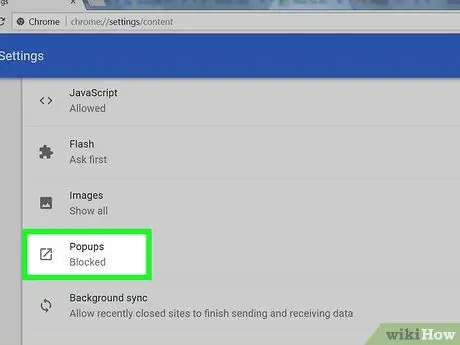 Tillat popup -vinduer på Google Chrome Trinn 13