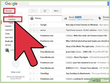 البحث عن جهات الاتصال في Gmail الخطوة 2