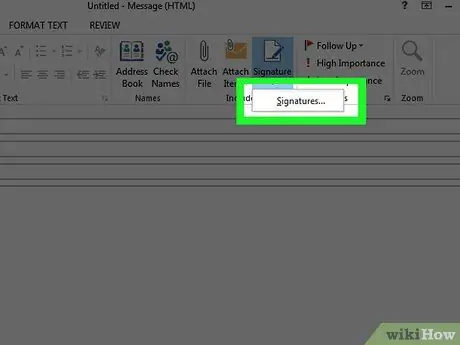 დაამატეთ ხელმოწერა Microsoft Outlook– ში ნაბიჯი 17