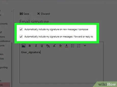 Pievienojiet parakstu Microsoft Outlook 6. darbībā