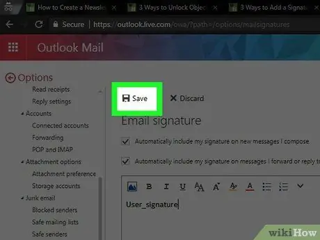 Add a Signature in Microsoft Outlook Step 7