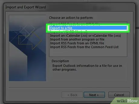 Exporter les contacts à partir d'Outlook Étape 11