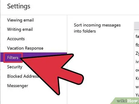 Ustvarite filter v Yahoo! Poštni korak 6