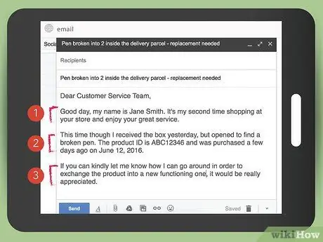 Parašykite el. Laišką klientų aptarnavimo tarnybai 13 veiksmas