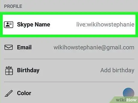 Vind uw Skype-ID op Android Stap 3