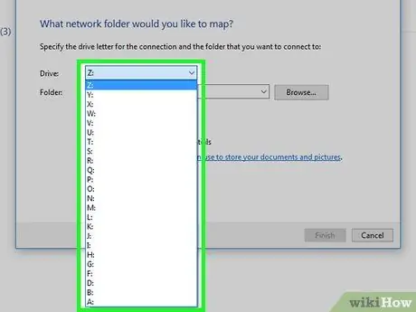 Etapa 8 para configurar uma unidade de rede