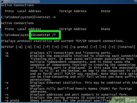 See Active Network Connections (Windows) Step 19