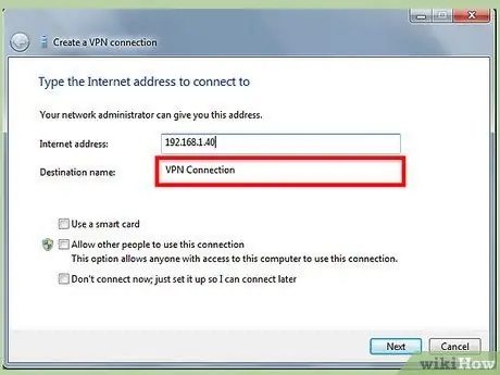 Configurar um VPN entre dois computadores, etapa 3