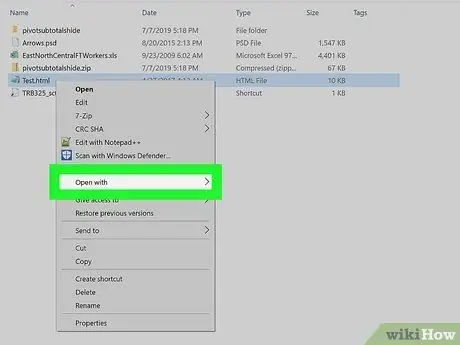Odprite datoteke HTM 3. korak