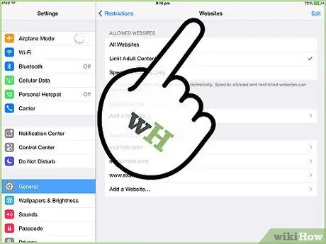 Bloquer des sites Web sur un iPad Étape 4