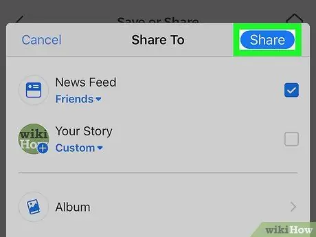 Faire un collage de photos sur Facebook sur iPhone ou iPad Étape 15