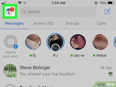 Supprimer un compte Messenger sur iPhone ou iPad Étape 2