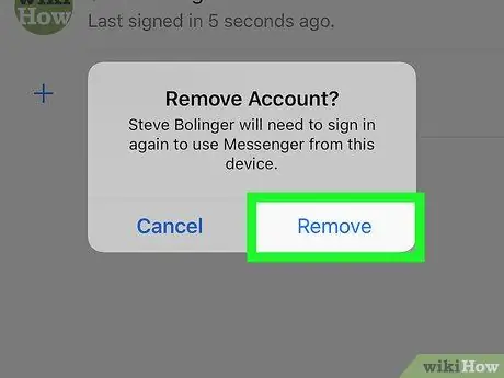 Ștergeți un cont Messenger pe iPhone sau iPad Pasul 6