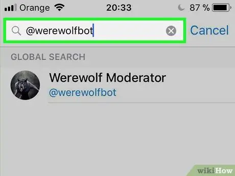 Juga a Werewolf a Telegram a l'iPhone o l'iPad Pas 3