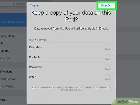 Abmelden von iCloud auf dem iPhone oder iPad Schritt 7