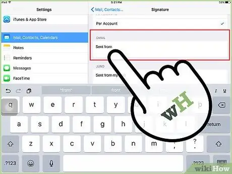 Schimbați semnătura de e-mail pe un iPad Pasul 5