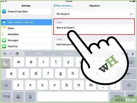 Ändra e -postsignaturen på en iPad Steg 6