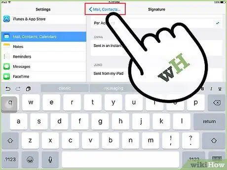Ändra e -postsignaturen på en iPad Steg 7