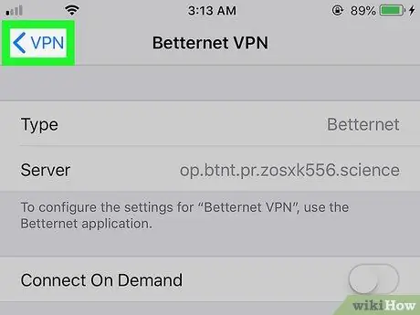 Onemogočite VPN na iPhoneu ali iPadu Korak 6