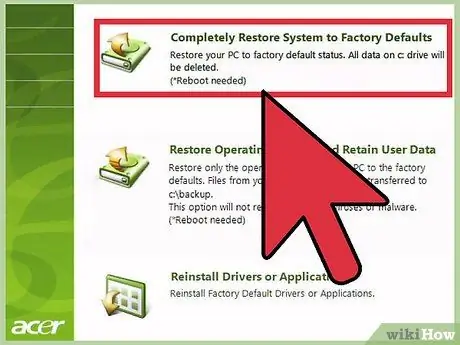 Resetirajte prijenosno računalo Gateway Korak 12