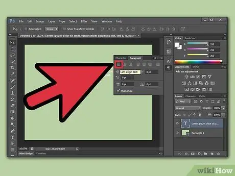 Teksti õigustamine Photoshopis 9. samm