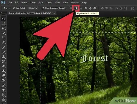 Центрировать текст в Photoshop. Шаг 5