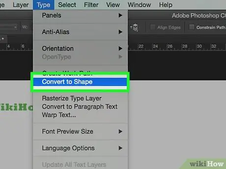 Convertiu el text a l'esquema al pas 10 de Photoshop