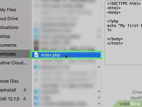 Odprite datoteko PHP 12. korak