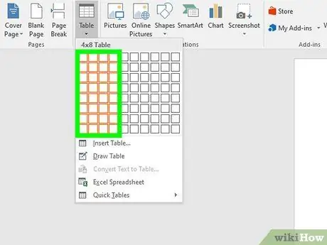 Infoga en tabell i ett Microsoft Word -dokument Steg 3