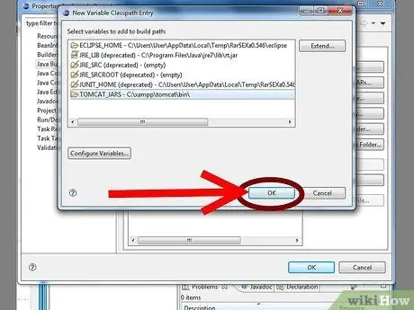 Pridėkite JAR prie projekto kūrimo kelių „Eclipse“(„Java“) 25 veiksmas
