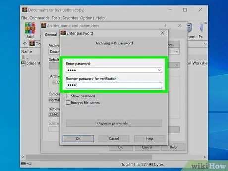 Aggiungi una password a un file RAR Passaggio 5