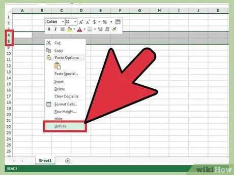 Versteek rye in Excel Stap 3