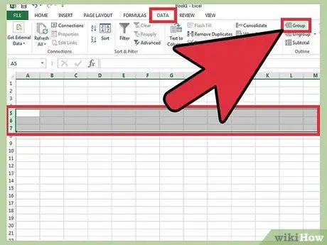 Ascundeți rândurile în Excel Pasul 4