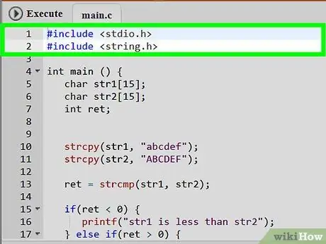 Jämför två strängar i C -programmeringssteg 2