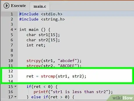 Compare Duas Strings na Etapa 5 da Programação C