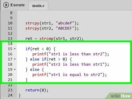 Jämför två strängar i C -programmeringssteg 6