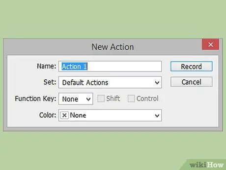 Vytvorte akciu vo Photoshope, krok 3