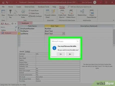 Make a Database Using MS Access Step 12