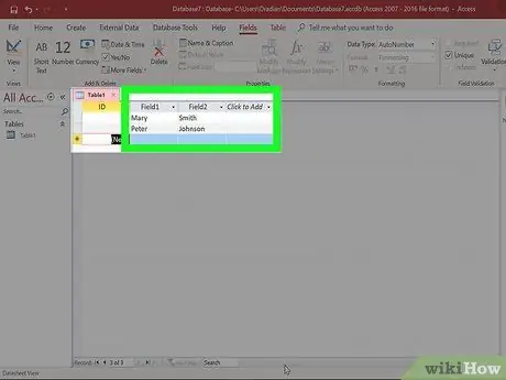 Crea un database utilizzando MS Access Passaggio 4