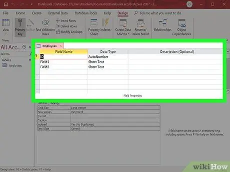 Feu una base de dades mitjançant MS Access Pas 7