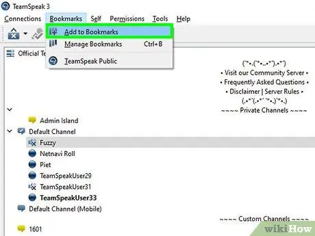 Teamspeak 19 -qadamidan foydalaning