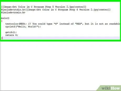Kumuha ng Kulay sa C Program Hakbang 4