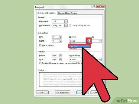 Indent Thawj Kab ntawm Txhua Kab Lus hauv Microsoft Word Kauj Ruam 3